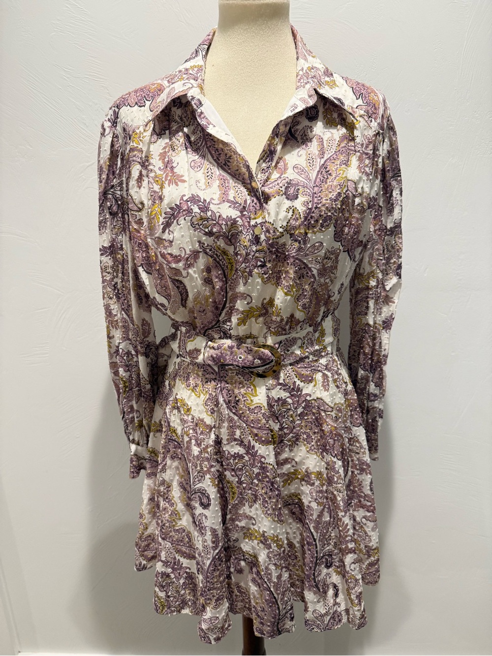 Intermix Lucinda Belted Paisley Mini Dress